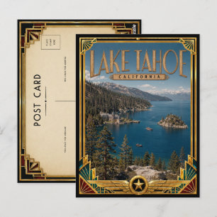 Lake Tahoe Kalifornien Vintage Art Deco Golden Age Vykort