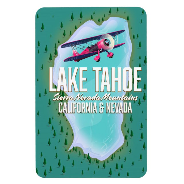 Lake Tahoe kartor resa affisch Magnet (Vertikal)