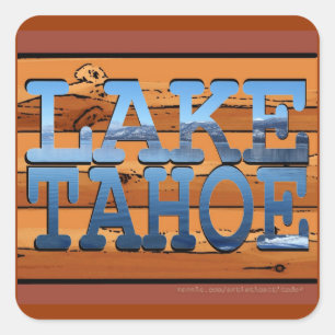 Lake Tahoe lantliga Kalifornien loggar sceniska Fyrkantigt Klistermärke