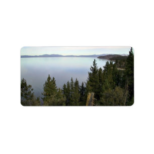 Lake Tahoe med grästräd Adressetikett