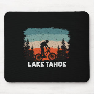 Lake Tahoe Mountainbike vid solnedgång Retro Vinta Musmatta