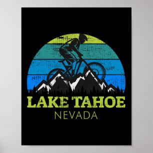 Lake Tahoe Nevada Mountainbike Mtb Vintage Souveni Poster