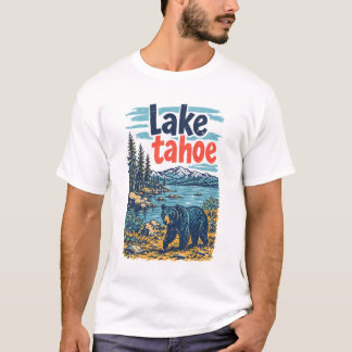 Lake Tahoe Park Landskap Söt Björn T Shirt