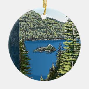 Lake Tahoe prydnad Julgransprydnad Keramik