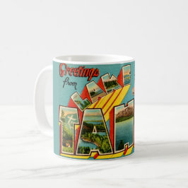 Lake Tahoe Retro Välkomsthälsning Kaffemugg