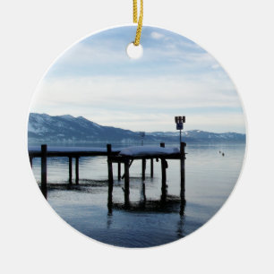 Lake Tahoe skeppsdocka Julgransprydnad Keramik