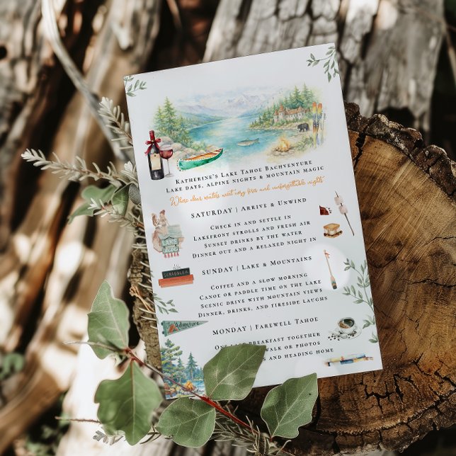 Lake Tahoe Systerbröllops Weekend Itinerary  Inbjudningar (Skapare uppladdad)