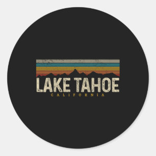 Lake Tahoe Vintage Berg Hiking Camping Retro Runt Klistermärke