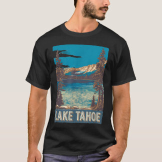 Lake Tahoe Vintage Bergsutsikt T Shirt