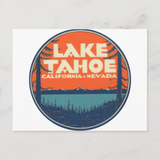 Lake Tahoe Vintage Travel Decal Design Vykort