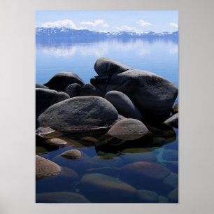 Lake Tahoe vinterlugnt vatten Poster