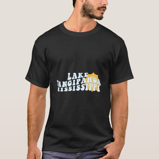Lake Tangipahoa Mississippi Ms Wavy Vacation T Shirt (Framsida)