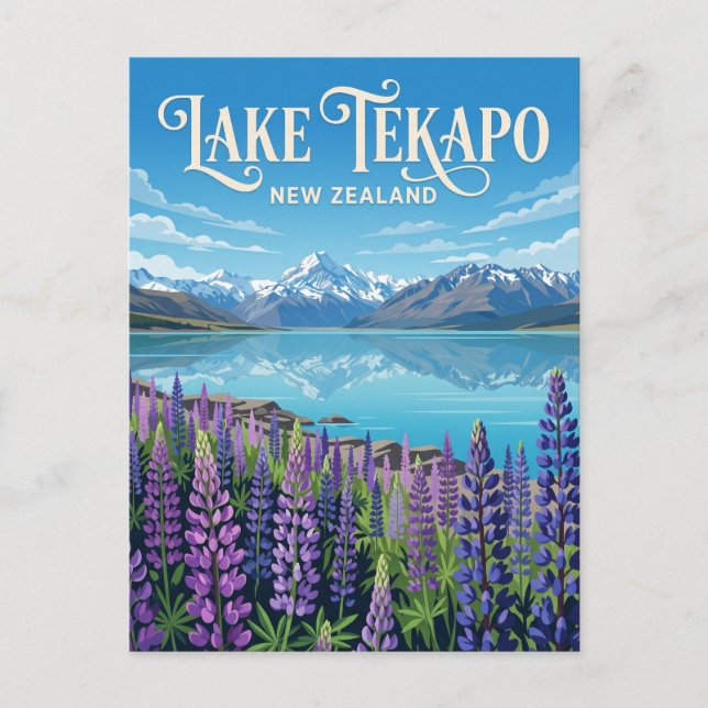 Lake Tekapo Nya Zeeland Vykort (Framsida)
