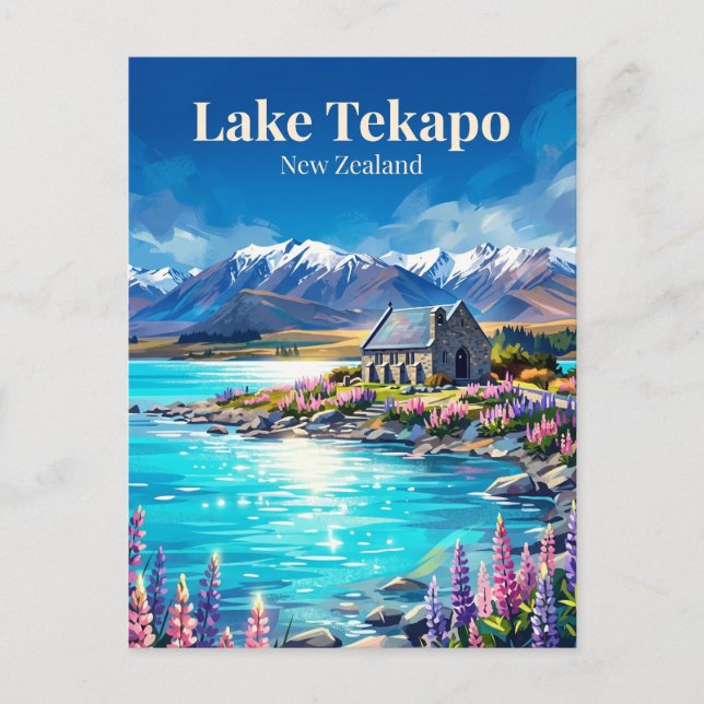 Lake Tekapo Nya Zeeland Vykort (Framsida)