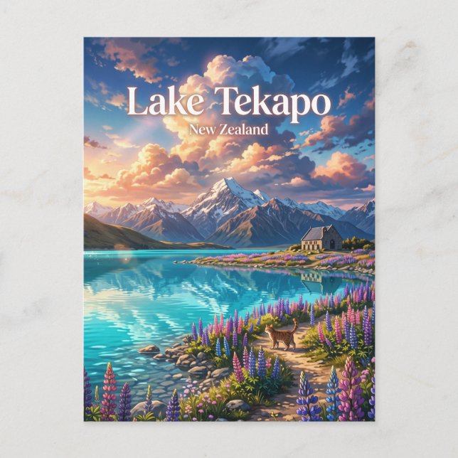 Lake Tekapo Nya Zeeland Vykort (Framsida)