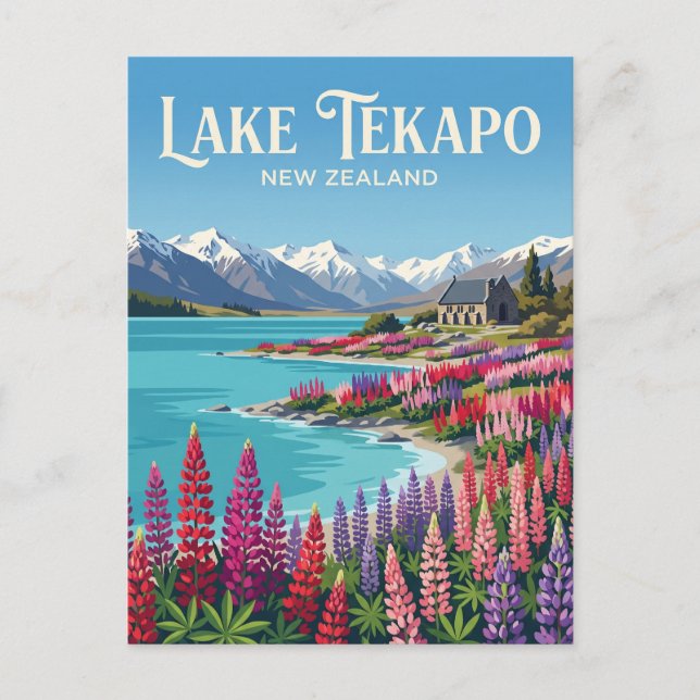 Lake Tekapo Nya Zeeland Vykort (Framsida)