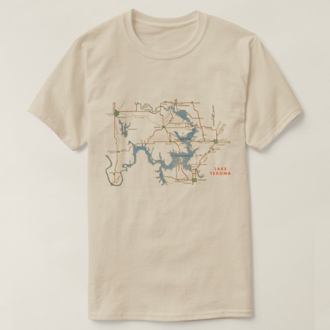 Lake Texoma Karttröja T Shirt (Design framsida)