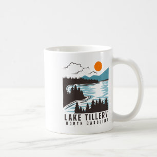 Lake Tillery North Carolina Sommar Sjö Liv Båt Kaffemugg