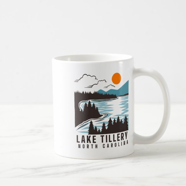 Lake Tillery North Carolina Sommar Sjö Liv Båt Kaffemugg (Höger)