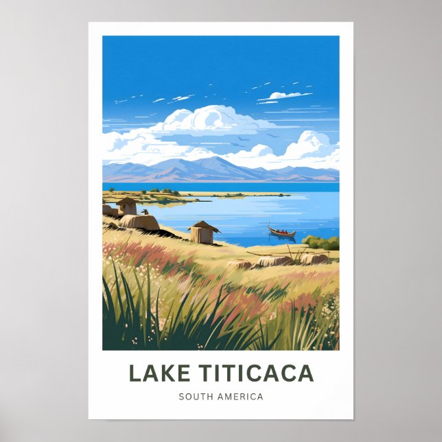Lake Titicaca South America Travel Skriv ut Poster (Framsidan)