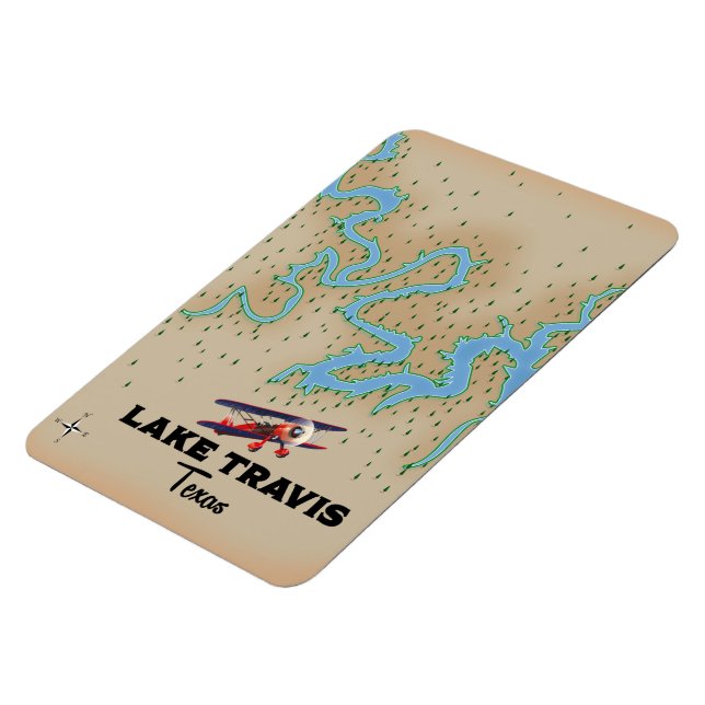 Lake Travis Texas karta Magnet (Vänstra Sidan)