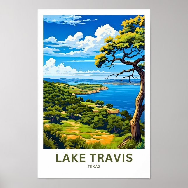 Lake Travis Texas Travel Skriv ut Poster (Framsidan)