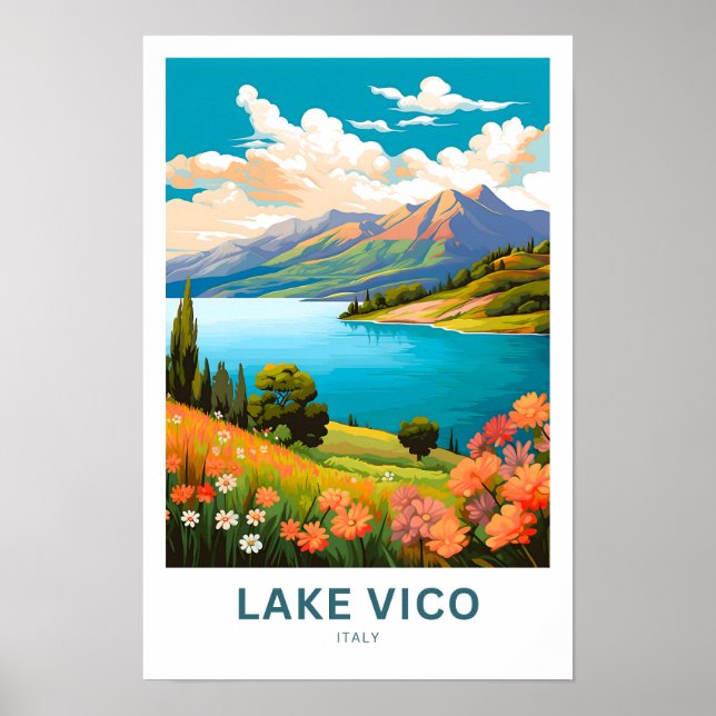 Lake Vico Italy Travel Print Poster (Framsidan)
