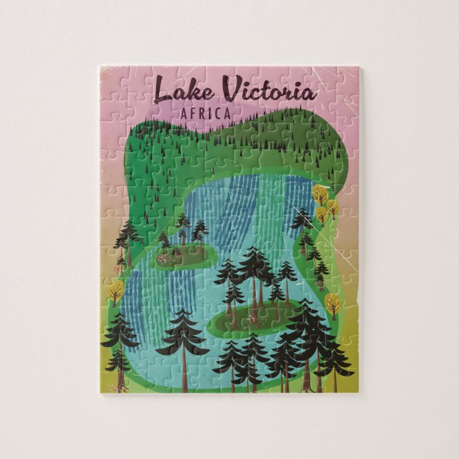 Lake Victoria Afrikansk reseposter Pussel (Vertikal)