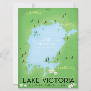 Lake Victoria Karta - Afrika Stor Sjö resekonst. Inbjudningar