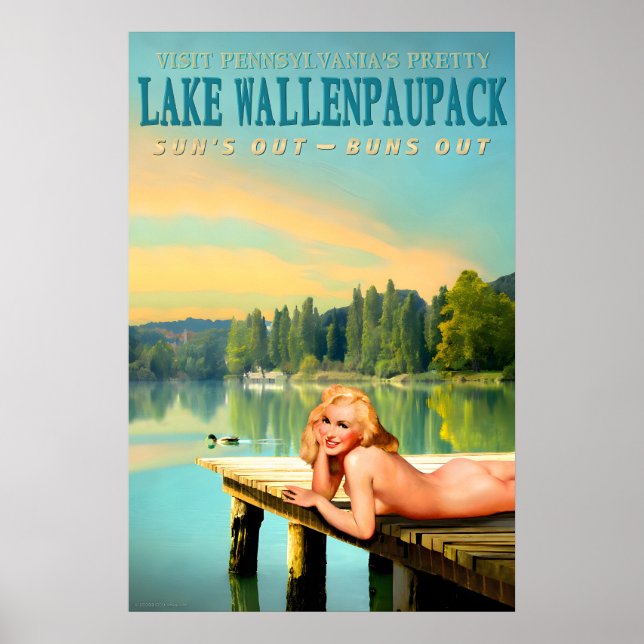 Lake Wallenpaupack Pennsylvania Marilyn Monroe Pin Poster (Framsidan)