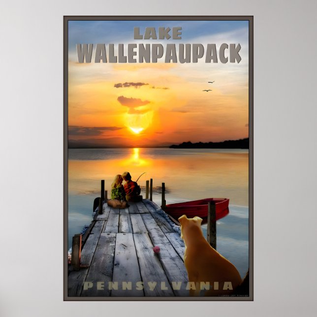 Lake Wallenpaupack Wayne County Pennsylvania på sv Poster (Framsidan)