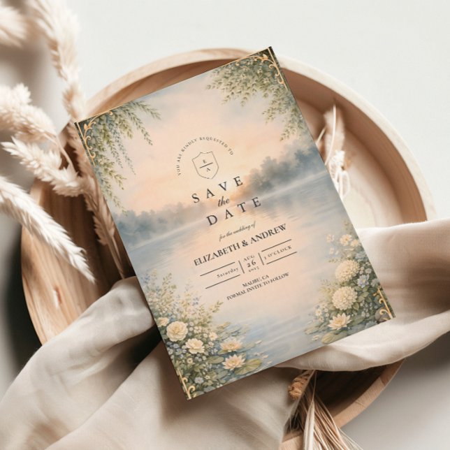 Lake Wildflower Forest Romance Wedding Spara Datumet (Skapare uppladdad)