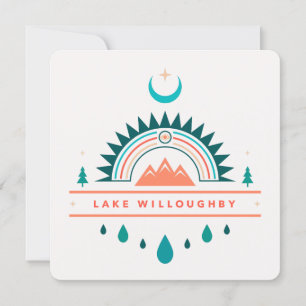 LAKE WILLOUGHBY boho regnbåge måne Inbjudningar