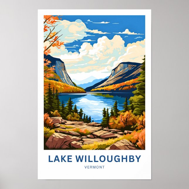 Lake Willoughby Vermont Travel Print Poster (Framsidan)