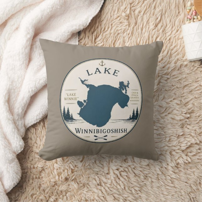 Lake Winnibigoshish Semesterhus Dekoration & Souve Kudde (Filt)