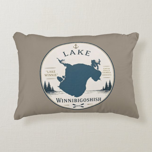 Lake Winnibigoshish Semesterhus Dekoration & Souve Prydnadskudde (Framsidan)