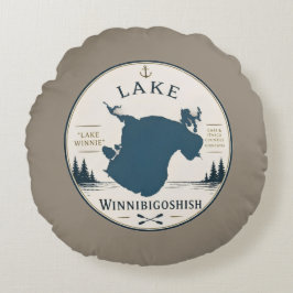 Lake Winnibigoshish Semesterhus Dekoration & Souve Rund Kudde