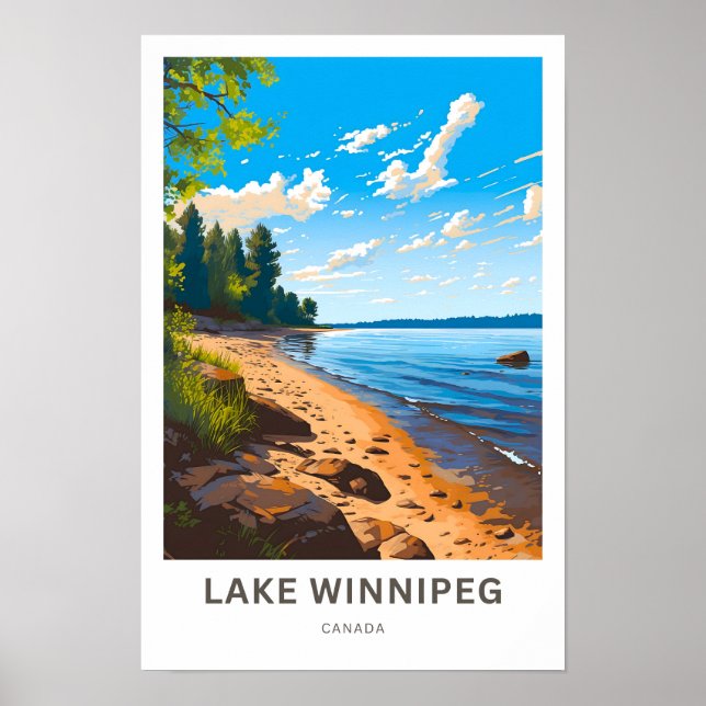 Lake Winnipeg Canada Travel Print Poster (Framsidan)