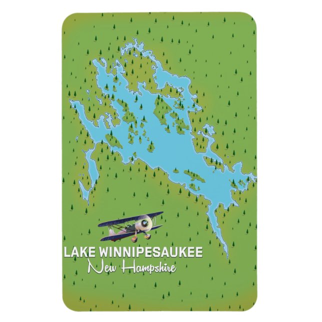Lake Winnipesaukee New Hampshire resemålning Magnet (Vertikal)