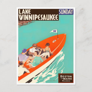 Lake Winnipesaukee vintage rese postkort Vykort