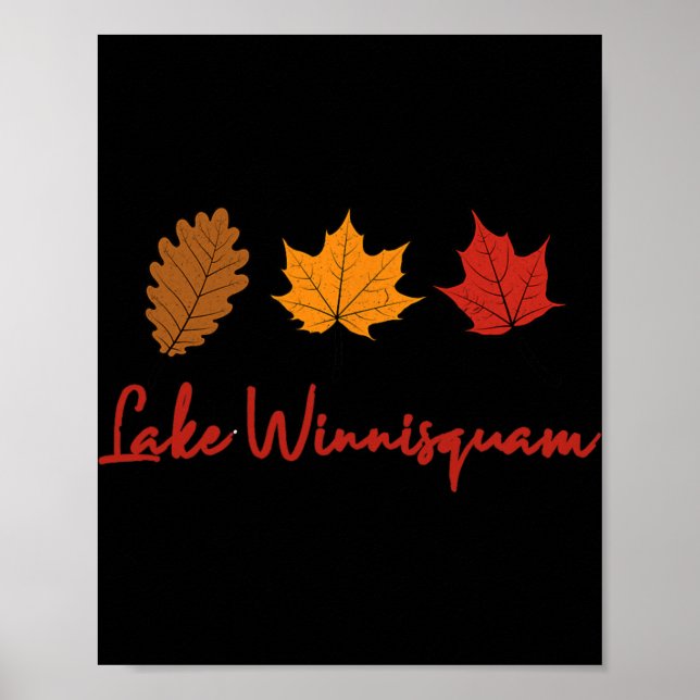 Lake Winnisquam Fall Foliage Autumn Leaf Ing Oak M Poster (Framsidan)