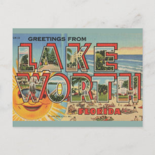 Lake Worth Florida Hälsningar Vykort