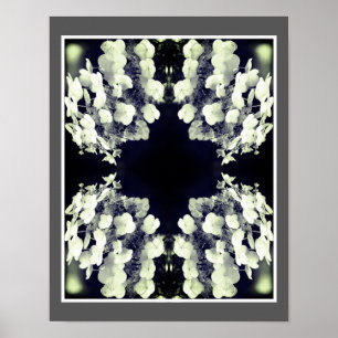 Lakecap Hydrangea Black and White Abstrakt Poster