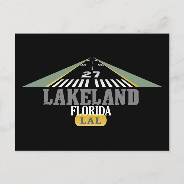Lakeland FL - Airport Runway Vykort (Framsida)