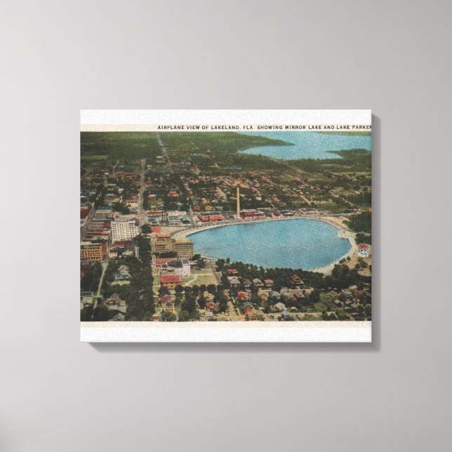 Lakeland, Florida - Aerial City View Showing Canvastryck (Framsida)
