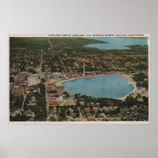 Lakeland, Florida - Aerial City View Showing Poster (Framsidan)