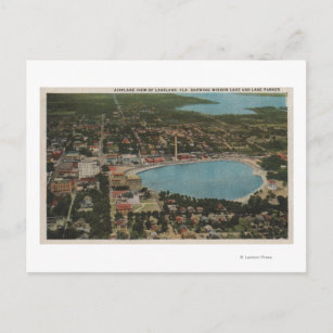 Lakeland, Florida - Aerial City View Showing Vykort