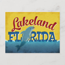Lakeland Florida Dolphin Retro Vintage resor Vykort
