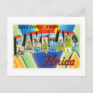 Lakeland Florida FL Old Vintage resor Souvenir Vykort