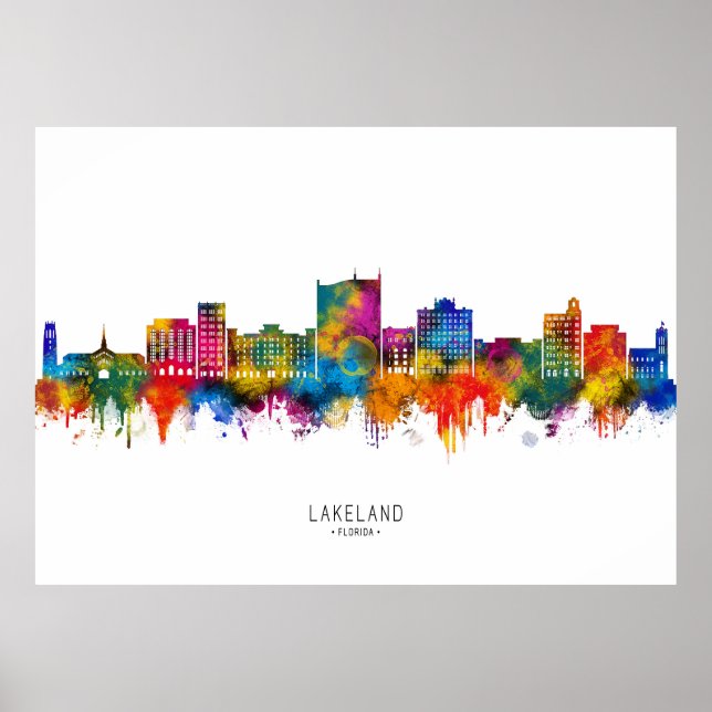Lakeland Florida Siluett Poster (Framsidan)